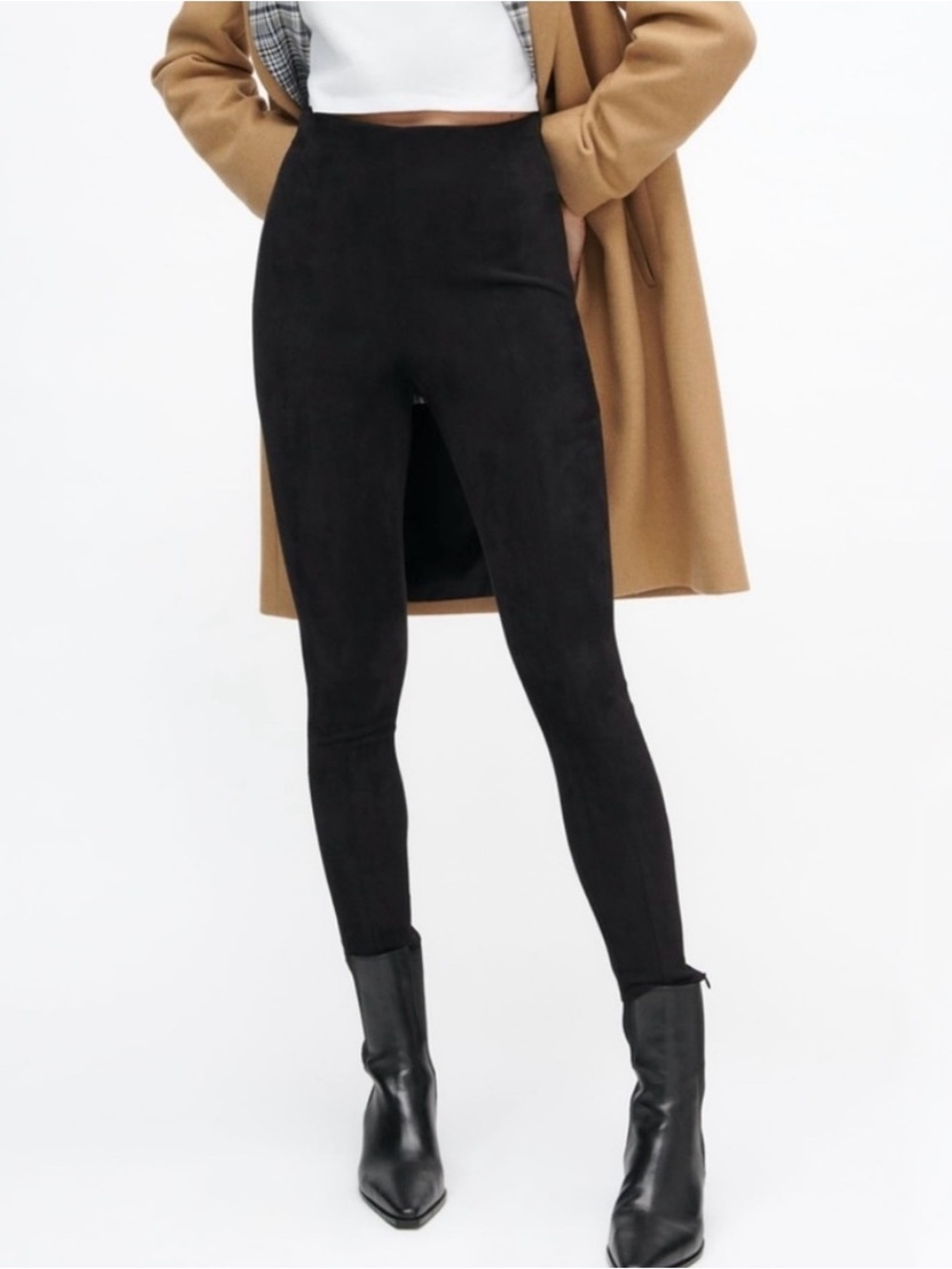 Zara Black Suede Leggings